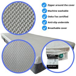 Materac CLASSIC 90x200 (20 cm) z zamkiem dookoła, antypoślizgowy, z uchwytami, pranie 40°C | Natalia Spzoo