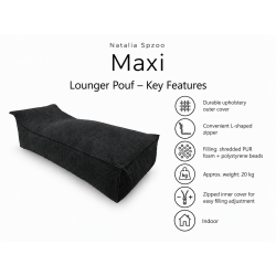 Maxi Indoor 200x90x40 cm – duża leżanka do salonu, pufa wypoczynkowa B15