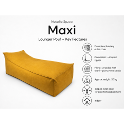 Maxi Indoor 200x90x40 cm – duża leżanka do salonu, pufa wypoczynkowa B33