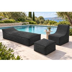 Midi Outdoor 55x55x35 cm – pufa ogrodowa, podnóżek i dodatkowe siedzisko 01