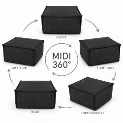 Midi Outdoor 55x55x35 cm – pufa ogrodowa, podnóżek i dodatkowe siedzisko 01