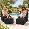 Midi Outdoor 55x55x35 cm – pufa ogrodowa, podnóżek i dodatkowe siedzisko 01