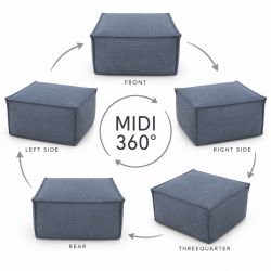Midi Outdoor 55x55x35 cm – pufa ogrodowa, podnóżek i dodatkowe siedzisko 06