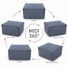 Midi Outdoor 55x55x35 cm – pufa ogrodowa, podnóżek i dodatkowe siedzisko 06