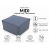 Midi Outdoor 55x55x35 cm – pufa ogrodowa, podnóżek i dodatkowe siedzisko 06