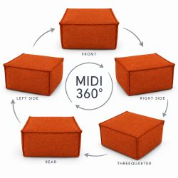 Midi Outdoor 55x55x35 cm – pufa ogrodowa, podnóżek i dodatkowe siedzisko 09
