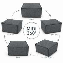 Midi Outdoor 55x55x35 cm – pufa ogrodowa, podnóżek i dodatkowe siedzisko 23