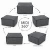 Midi Outdoor 55x55x35 cm – pufa ogrodowa, podnóżek i dodatkowe siedzisko 23