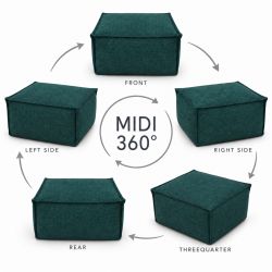 Midi Outdoor 55x55x35 cm – pufa ogrodowa, podnóżek i dodatkowe siedzisko 26