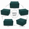 Midi Outdoor 55x55x35 cm – pufa ogrodowa, podnóżek i dodatkowe siedzisko 26
