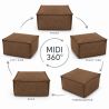 Midi Outdoor 55x55x35 cm – pufa ogrodowa, podnóżek i dodatkowe siedzisko 37