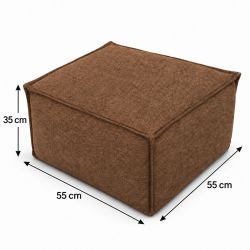Midi Outdoor 55x55x35 cm – pufa ogrodowa, podnóżek i dodatkowe siedzisko 37