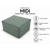 Midi Indoor 55x55x35 cm – pufa do salonu, podnóżek i dodatkowe siedzisko B09