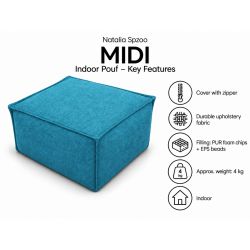 Midi Indoor 55x55x35 cm – pufa do salonu, podnóżek i dodatkowe siedzisko B18