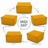 Midi Indoor 55x55x35 cm – pufa do salonu, podnóżek i dodatkowe siedzisko B33