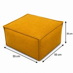 Midi Indoor 55x55x35 cm – pufa do salonu, podnóżek i dodatkowe siedzisko B33
