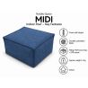 Midi Indoor 55x55x35 cm – pufa do salonu, podnóżek i dodatkowe siedzisko B39
