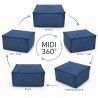 Midi Indoor 55x55x35 cm – pufa do salonu, podnóżek i dodatkowe siedzisko B39