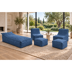Midi Indoor 55x55x35 cm – pufa do salonu, podnóżek i dodatkowe siedzisko B39