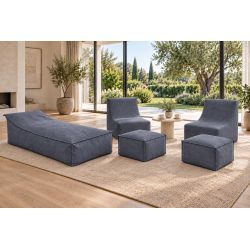 Midi Indoor 55x55x35 cm – pufa do salonu, podnóżek i dodatkowe siedzisko B40