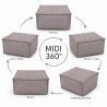 Midi Indoor 55x55x35 cm – pufa do salonu, podnóżek i dodatkowe siedzisko B50