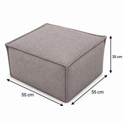 Midi Indoor 55x55x35 cm – pufa do salonu, podnóżek i dodatkowe siedzisko B50