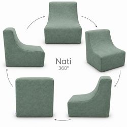 Nati Indoor 55x75x70 cm – fotel wypoczynkowy do salonu, miękki fotel relaksacyjny B09