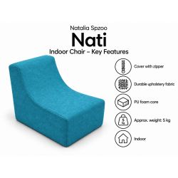 Nati Indoor 55x75x70 cm – fotel wypoczynkowy do salonu, miękki fotel relaksacyjny B18