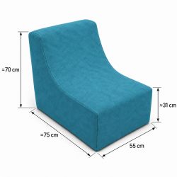 Nati Indoor 55x75x70 cm – fotel wypoczynkowy do salonu, miękki fotel relaksacyjny B18