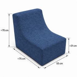 Nati Indoor 55x75x70 cm – fotel wypoczynkowy do salonu, miękki fotel relaksacyjny B39