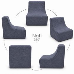 Nati Indoor 55x75x70 cm – fotel wypoczynkowy do salonu, miękki fotel relaksacyjny B40