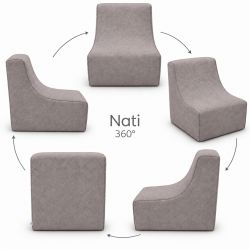 Nati Indoor 55x75x70 cm – fotel wypoczynkowy do salonu, miękki fotel relaksacyjny B50