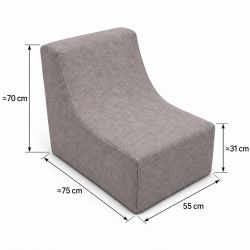 Nati Indoor 55x75x70 cm – fotel wypoczynkowy do salonu, miękki fotel relaksacyjny B50