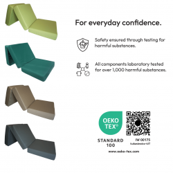 Materac składany Lux 195x75x15 cm H3/H4 Visco do spania, kampera i dla gości - Antracyt