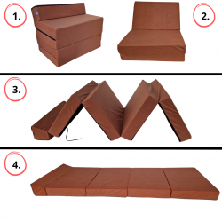 Fotel materac składany 195x70x10 cm - 1000